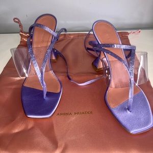 BRAND NEW Amina Muaddi wrap heels
